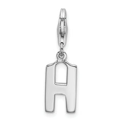Sophia Jewelers Sterling Silver CZ Initial H Charm with Lobster Clasp