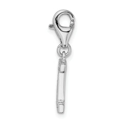Sophia Jewelers Sterling Silver CZ Initial Charm with Elegant Lobster Clasp