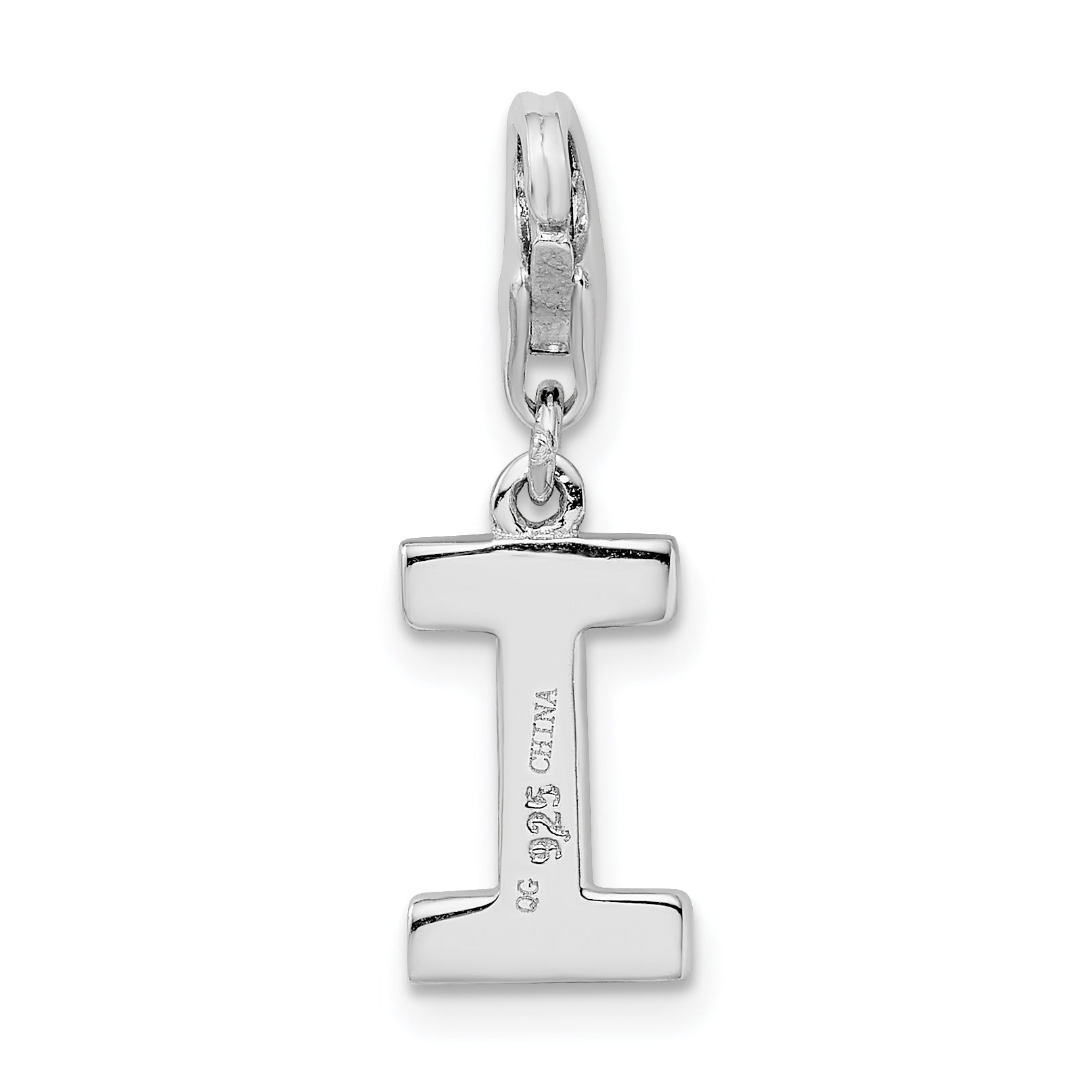 Sophia Jewelers Sterling Silver CZ Initial Charm with Elegant Lobster Clasp