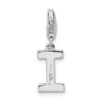 Sophia Jewelers Sterling Silver CZ Initial Charm with Elegant Lobster Clasp
