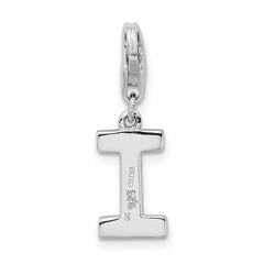 Sophia Jewelers Sterling Silver CZ Initial Charm with Elegant Lobster Clasp