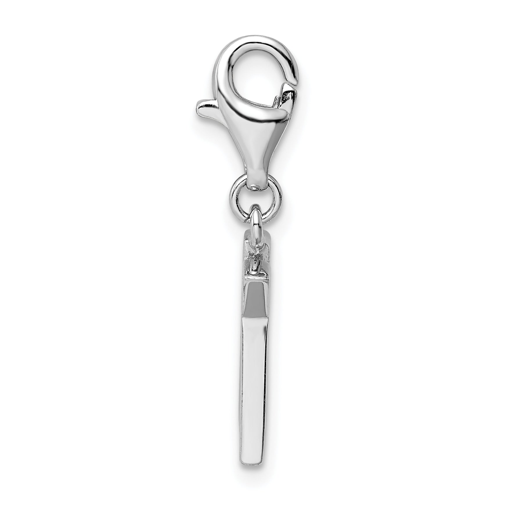 Sophia Jewelers Sterling Silver CZ Initial K Charm with Lobster Clasp Secondary image