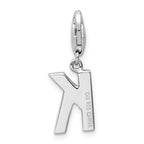 Sophia Jewelers Sterling Silver CZ Initial K Charm with Lobster Clasp