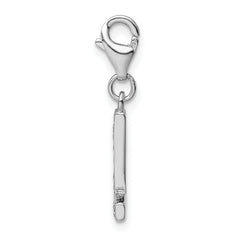 Sophia Jewelers Sterling Silver CZ Initial L Charm with Fancy Clasp