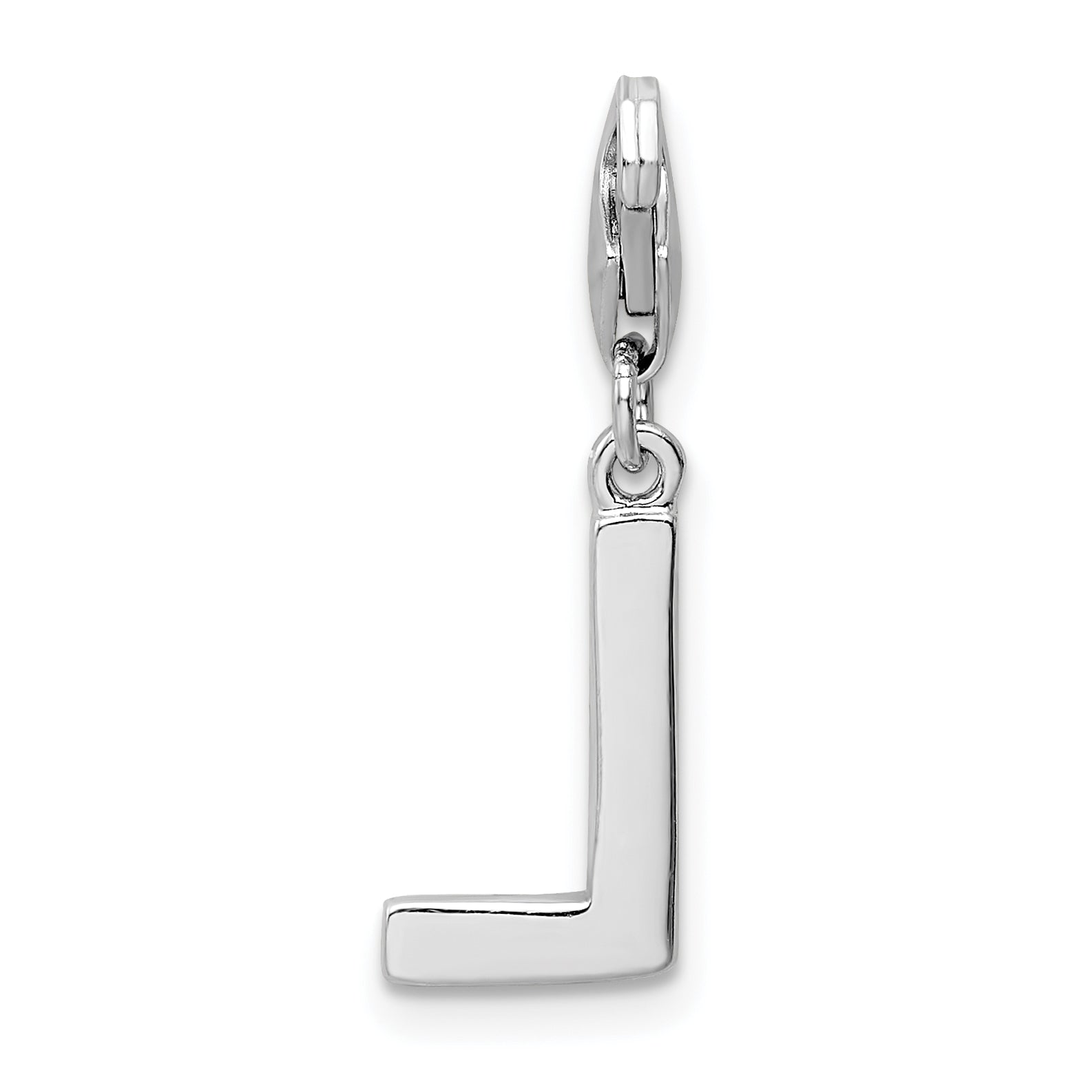 Sophia Jewelers Sterling Silver CZ Initial L Charm with Fancy Clasp