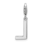 Sophia Jewelers Sterling Silver CZ Initial L Charm with Fancy Clasp