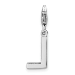 Sophia Jewelers Sterling Silver CZ Initial L Charm with Fancy Clasp