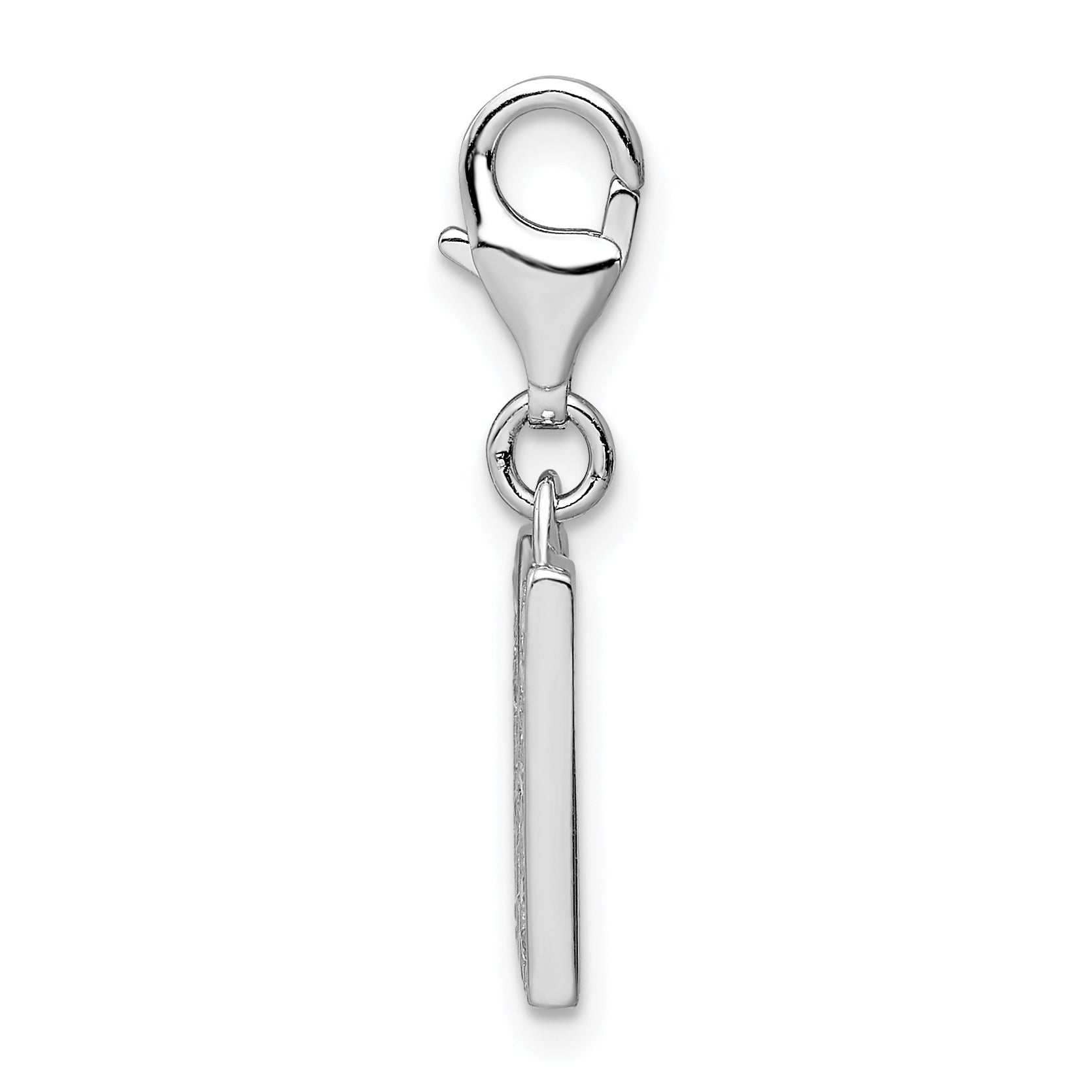Amore La Vita Sterling Silver CZ Initial Charm with Fancy Clasp