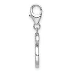 Sterling Silver 925 CZ Numeral 6 Charm with Rhodium Finish