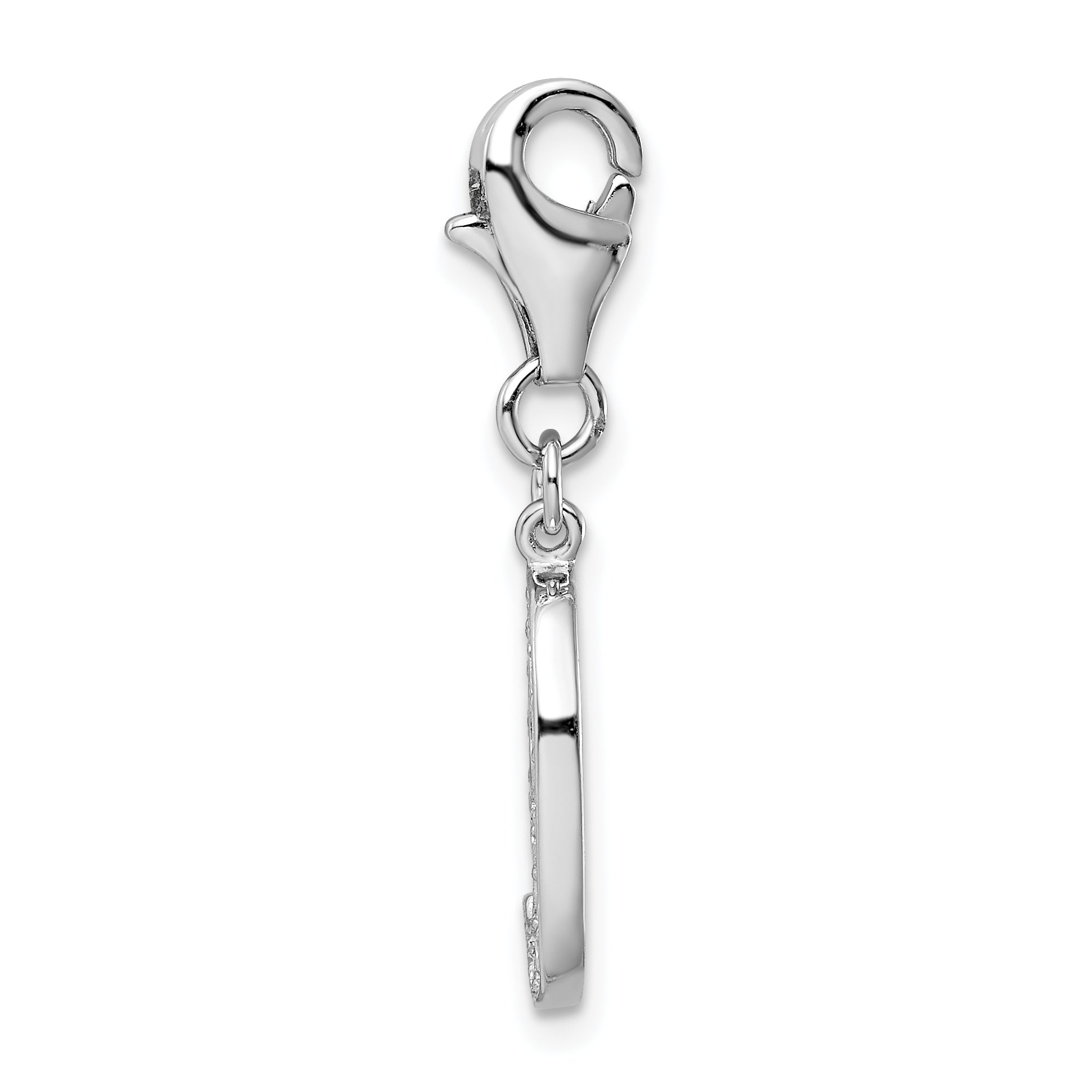 Sophia Jewelers Sterling Silver CZ Number 9 Charm with Lobster Clasp Secondary image