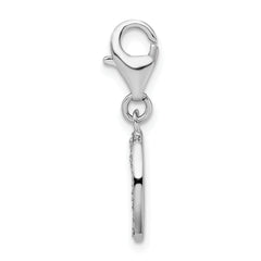 Sophia Jewelers Sterling Silver CZ Initial Charm with Fancy Clasp