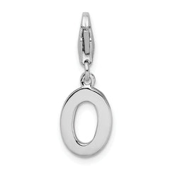 Sophia Jewelers Sterling Silver CZ Initial Charm with Fancy Clasp