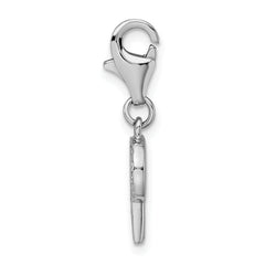 Sophia Jewelers Sterling Silver CZ Initial Charm with Lobster Clasp