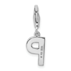 Sophia Jewelers Sterling Silver CZ Initial Charm with Lobster Clasp