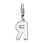 Amore La Vita Sterling Silver CZ Initial Charm with Lobster Clasp