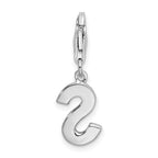 Sterling Silver CZ Initial S Charm with Rhodium Plating