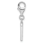 Sophia Jewelers Sterling Silver CZ Initial T Charm with Rhodium Plating
