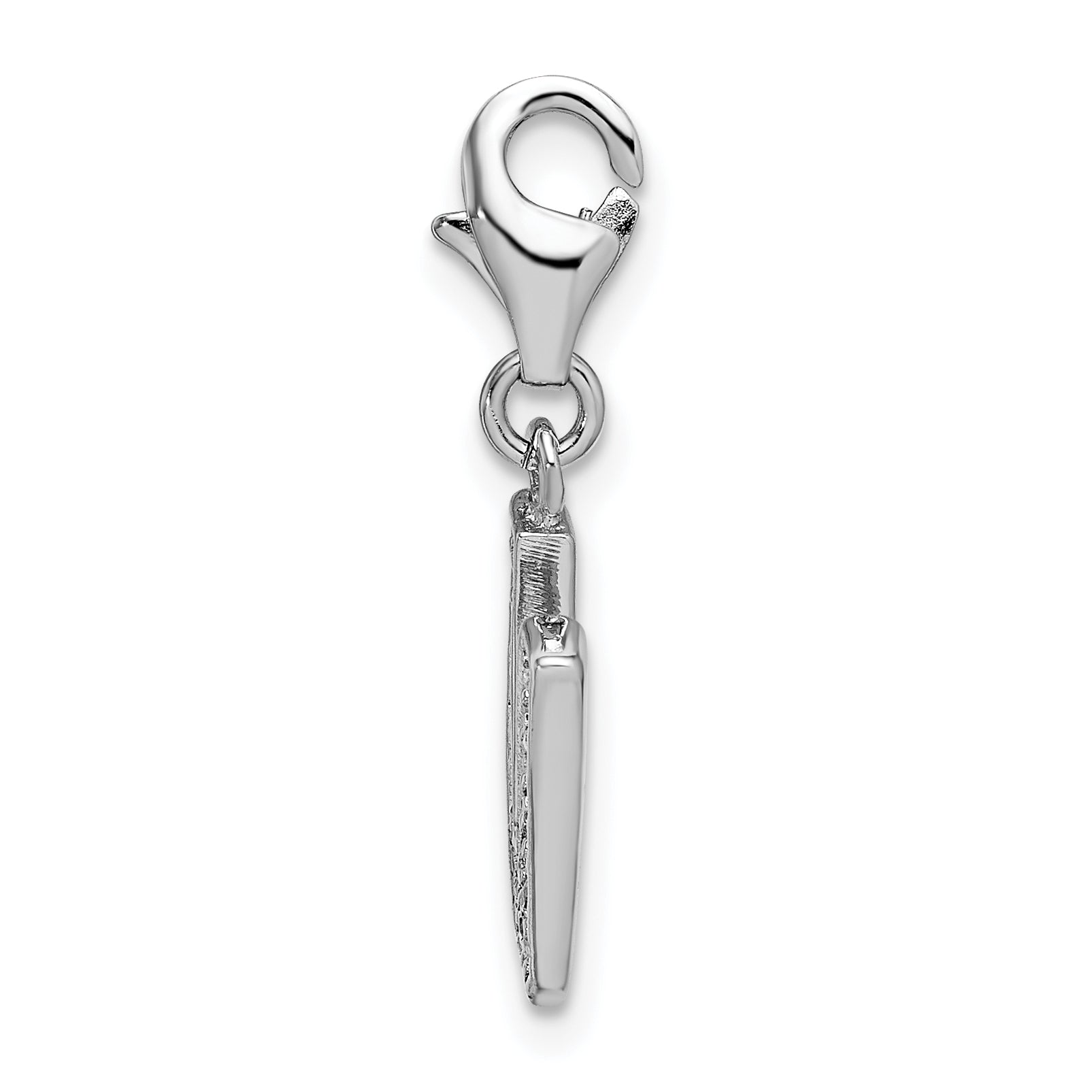 Amore La Vita Sterling Silver CZ Initial Charm with Lobster Clasp