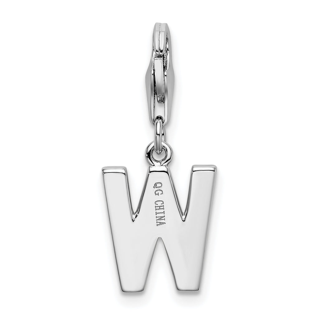 Amore La Vita Sterling Silver CZ Charm with Lobster Clasp