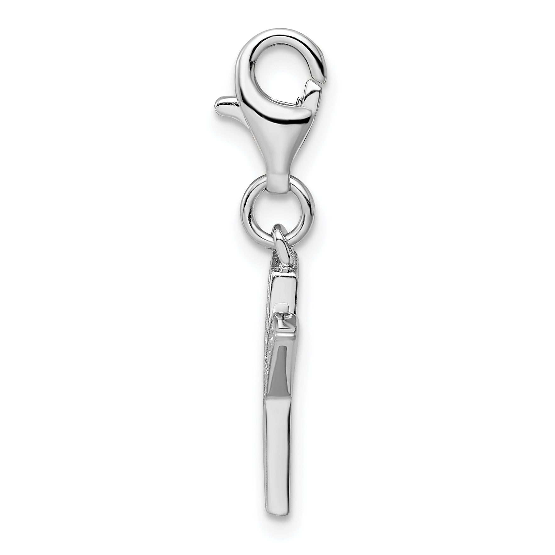 Sophia Jewelers Sterling Silver CZ Initial X Charm with Fancy Clasp Secondary image