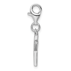 Sophia Jewelers Sterling Silver CZ Initial X Charm with Fancy Clasp
