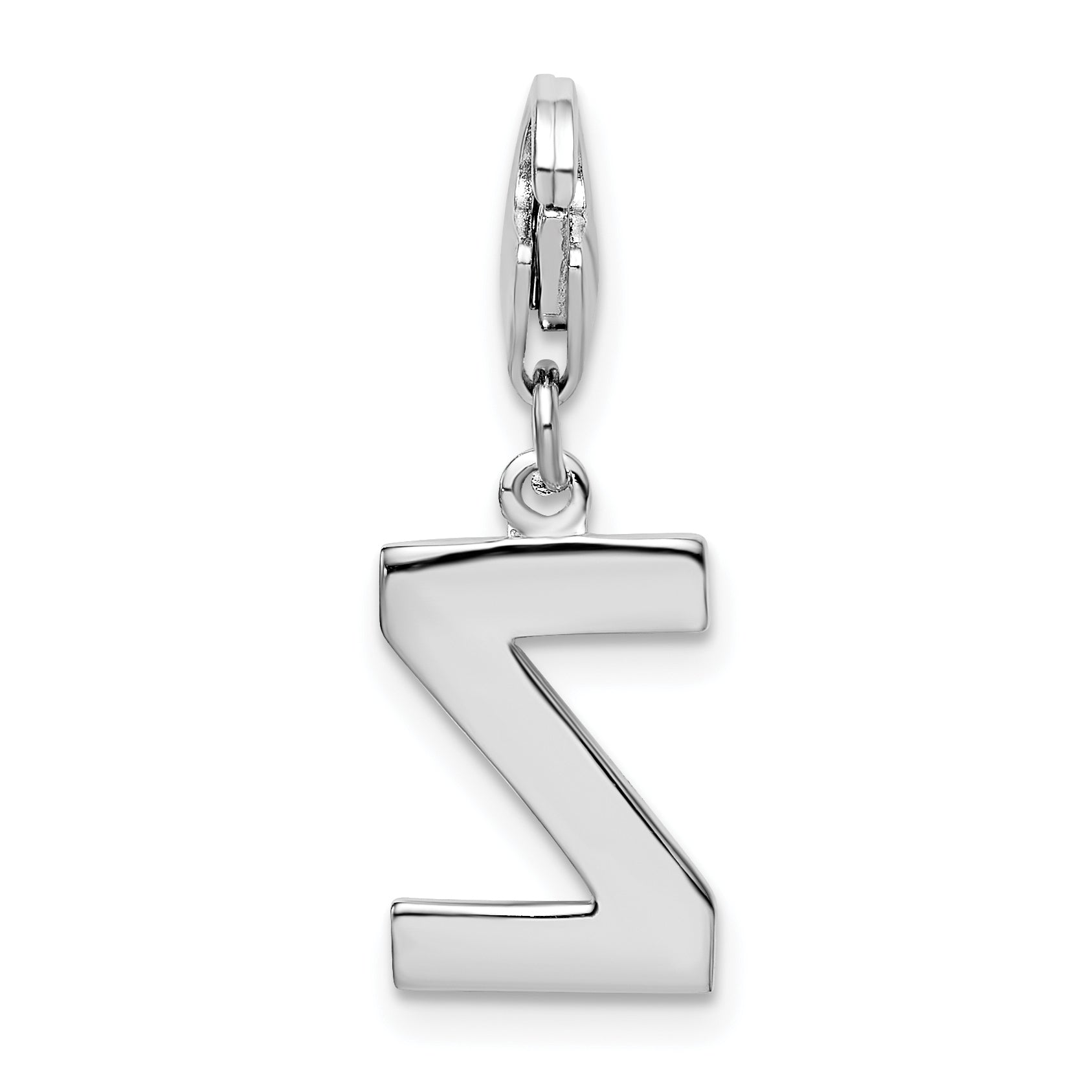Sophia Jewelers Rhodium-Plated Sterling Silver CZ Initial ÃÂ¢Ã¢âÂ¬ÃÅZÃÂ¢Ã¢âÂ¬Ã¢âÂ¢ Charm
