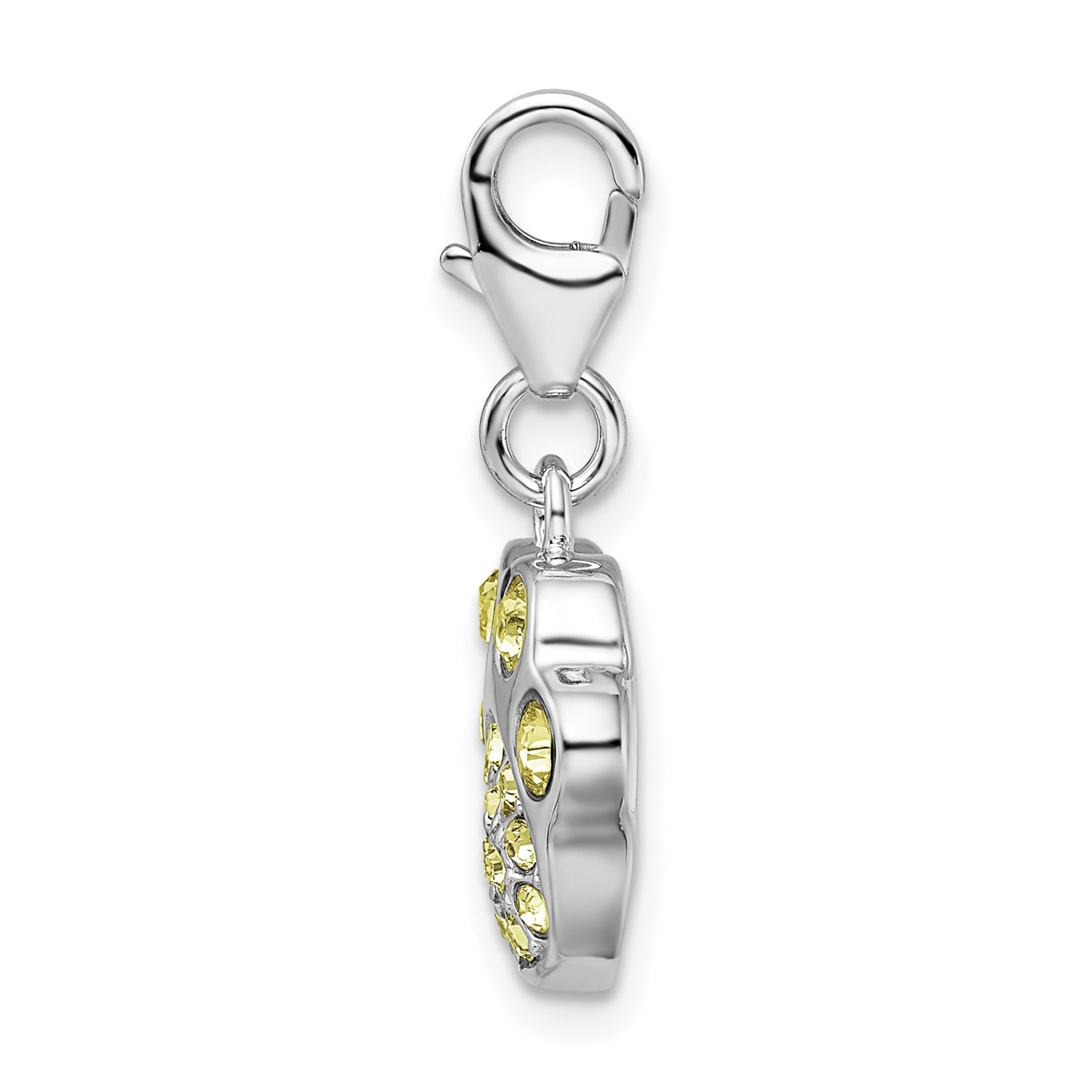 Sophia Jewelers Sterling Silver Paw Print Charm with CZ Accents Secondary image