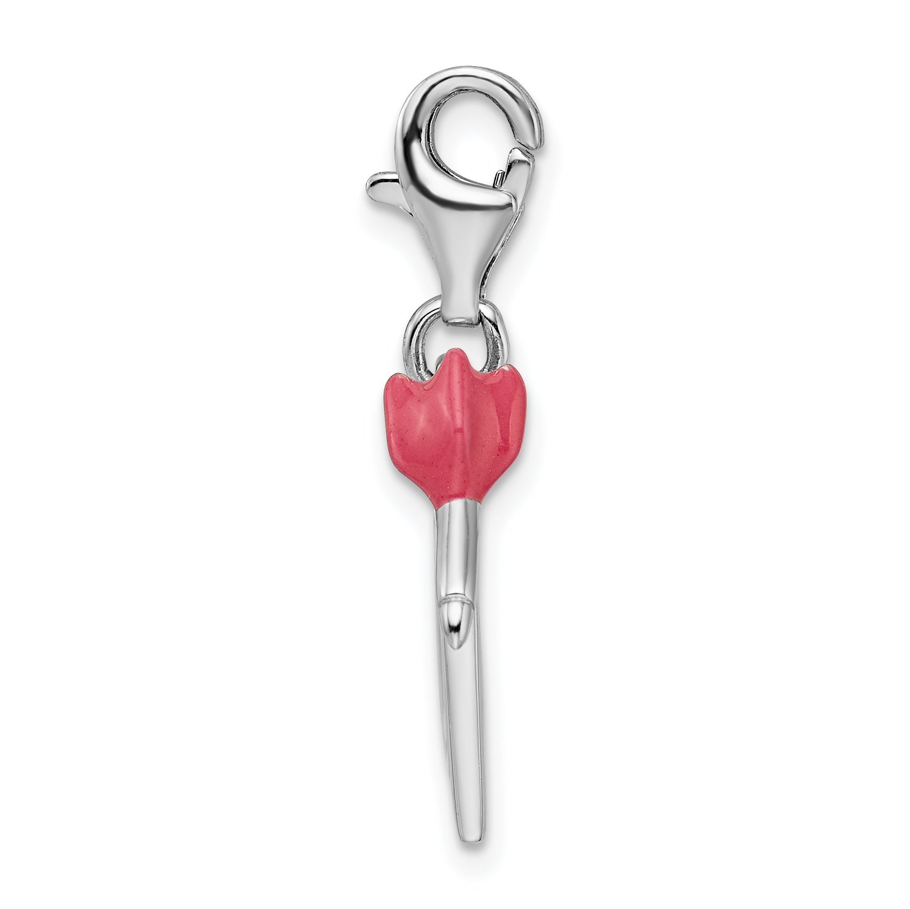 Amore La Vita Sterling Silver Enamel Bullseye Heart Charm with Fancy Clasp