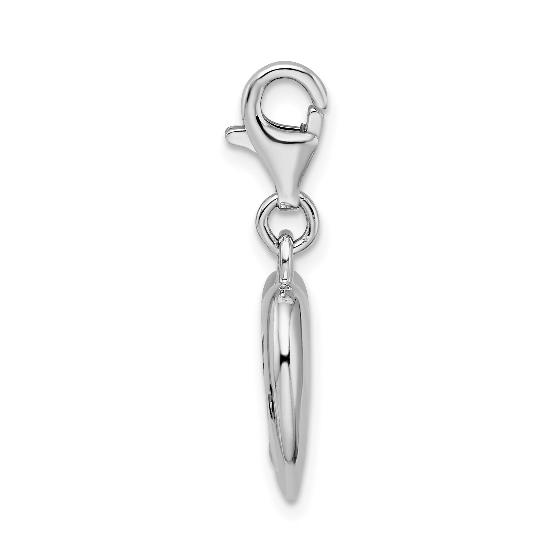 Sterling Silver BABY ON BOARD Heart Charm with CZ and Lobster Clasp