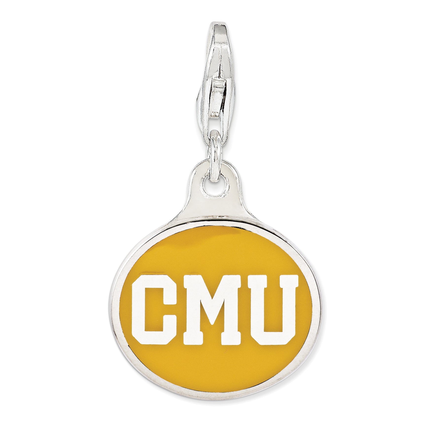 Sterling Silver Enamel Central Michigan Charm with Lobster Clasp Secondary image