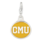 Sterling Silver Enamel Central Michigan Charm with Lobster Clasp