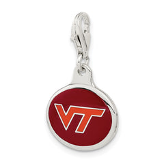 Sterling Silver Enamel Virginia Tech Univ. w/ Lobster Clasp Charm