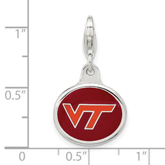 Sterling Silver Enamel Virginia Tech Univ. w/ Lobster Clasp Charm