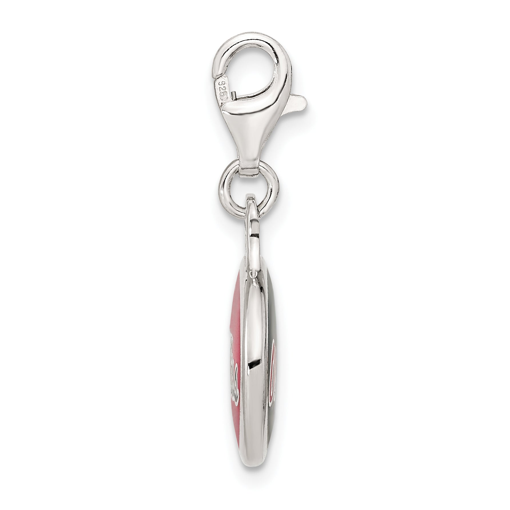 Sterling Silver Enamel Ole Miss Charm with Lobster Clasp