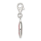 Sterling Silver Enamel Ole Miss Charm with Lobster Clasp