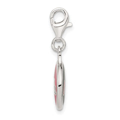 Sterling Silver Enamel Ole Miss Charm with Lobster Clasp