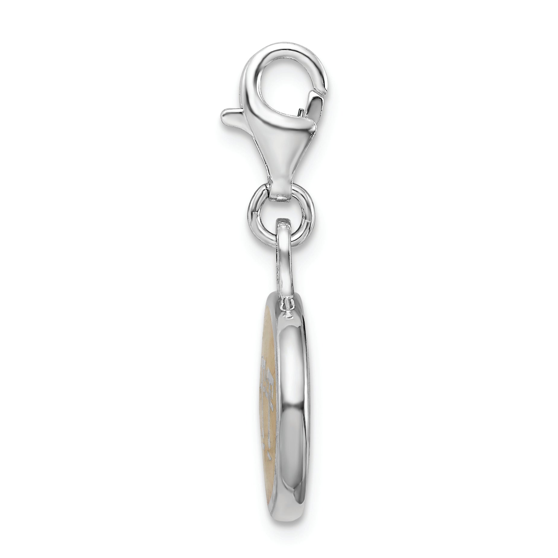 Sterling Silver University Charm with Enamel and Lobster Clasp Secondary image