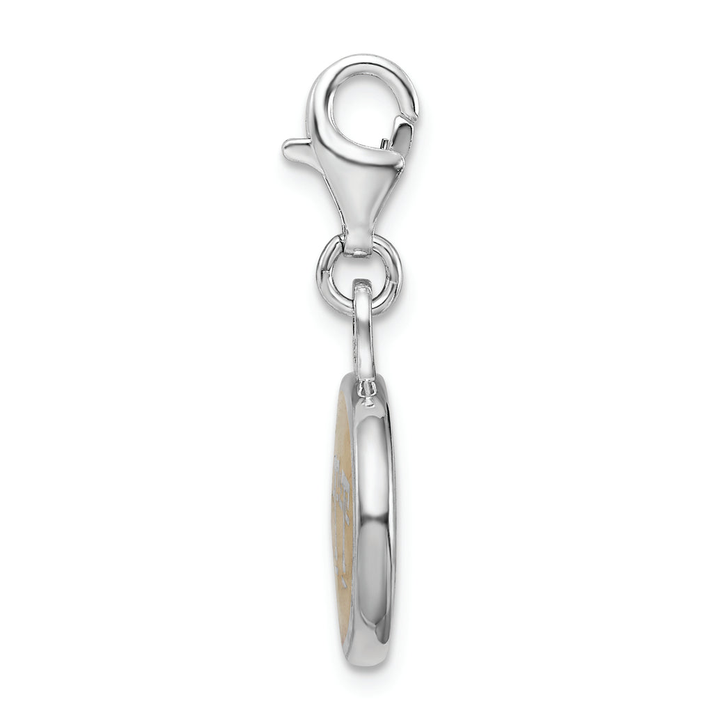 Sterling Silver University Charm with Enamel and Lobster Clasp