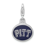 Sterling Silver University Charm with Enamel and Lobster Clasp