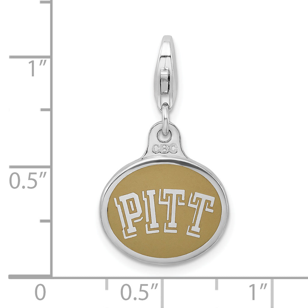 Sterling Silver University Charm with Enamel and Lobster Clasp