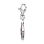 Sterling Silver Enamel University of Arkansas Charm with Lobster Clasp