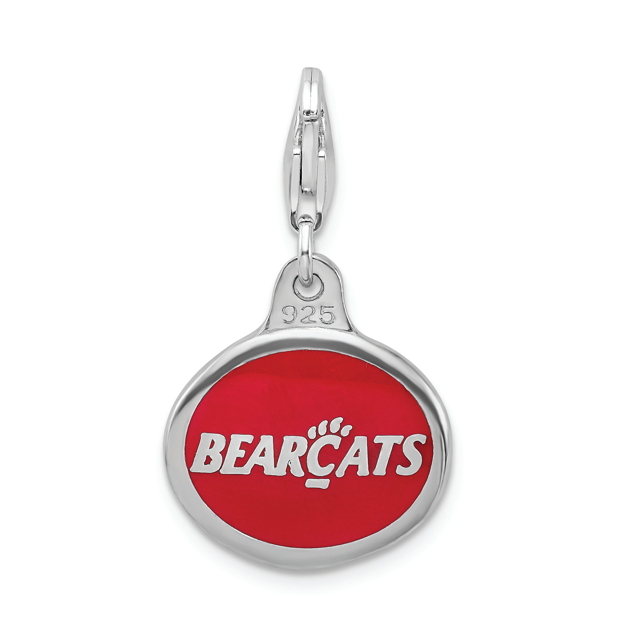 Sterling Silver 925 Cincinnati Enamel Charm with Lobster Clasp