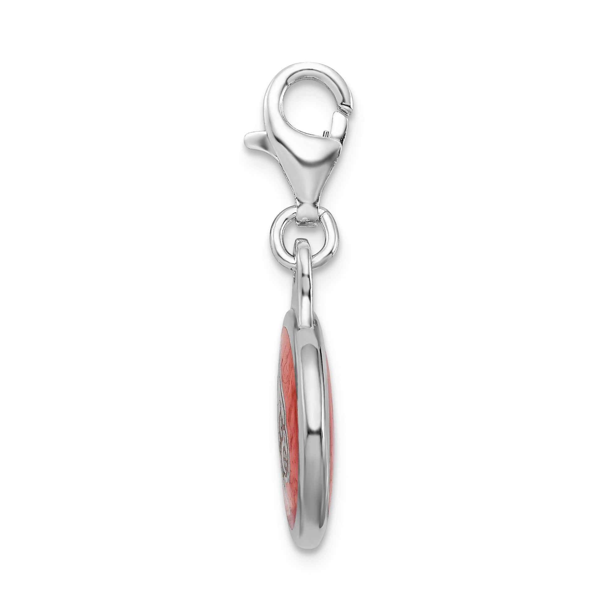 Sterling Silver University of Louisville Enamel Charm with Lobster Clasp