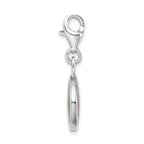 925 Sterling Silver Florida State Charm with Enamel Accent and Lobster Clasp