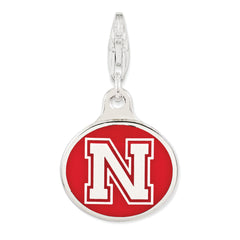 Sterling Silver Enamel Univ. of Nebraska w/ Lobster Clasp Charm