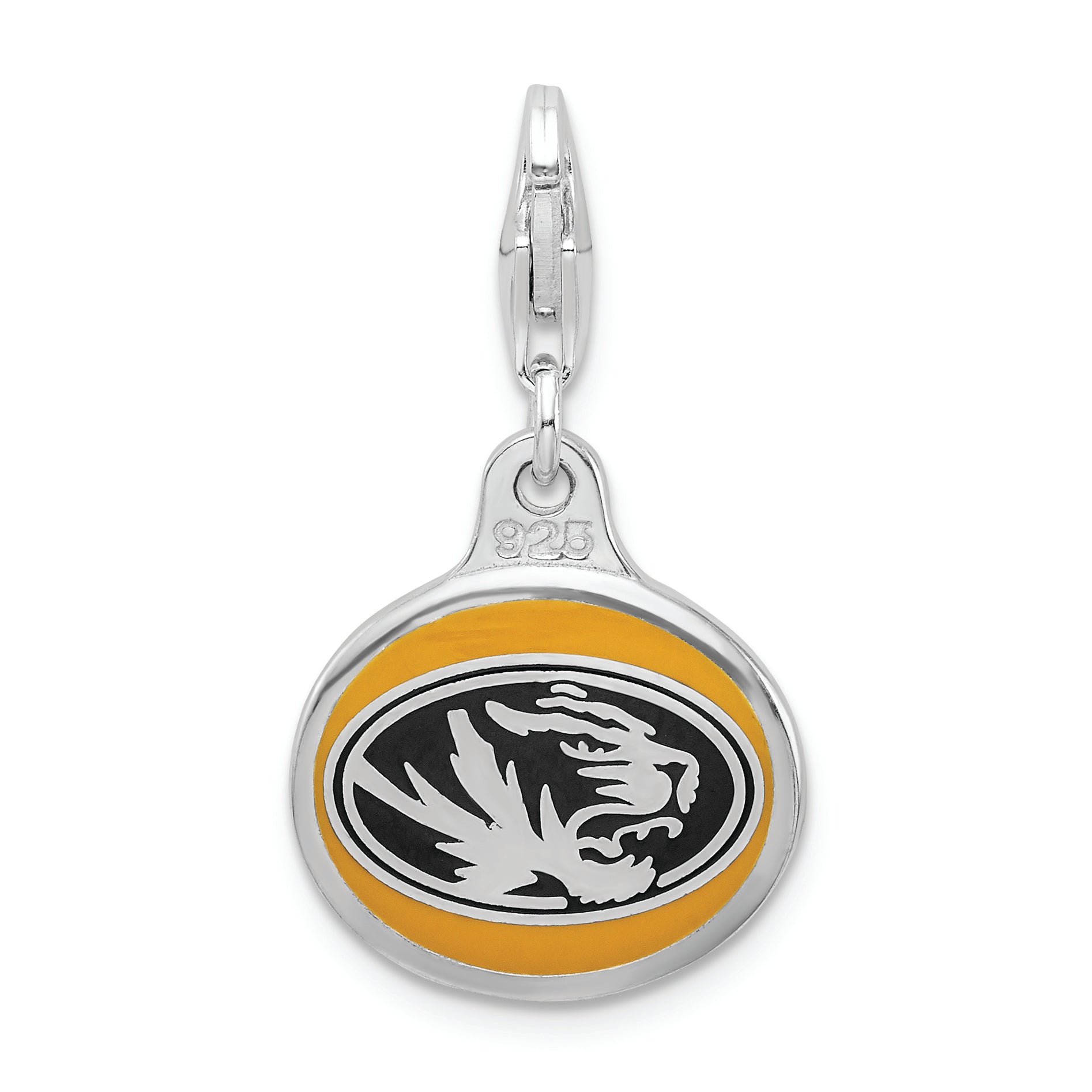 Sterling Silver Enamel Univ. of Missouri w/ Lobster Clasp Charm