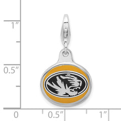 Sterling Silver Enamel Univ. of Missouri w/ Lobster Clasp Charm