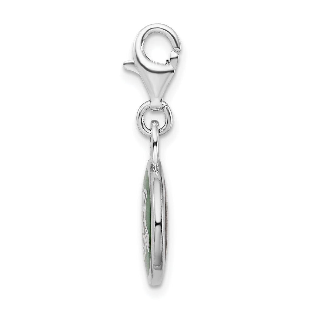 Sterling Silver Ohio University Enamel Charm with Lobster Clasp