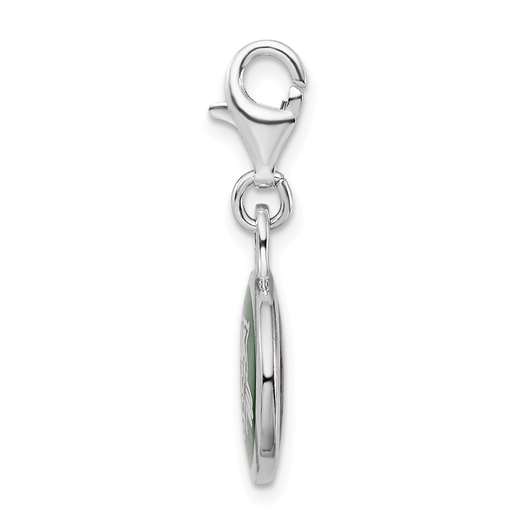 Sterling Silver Ohio University Enamel Charm with Lobster Clasp
