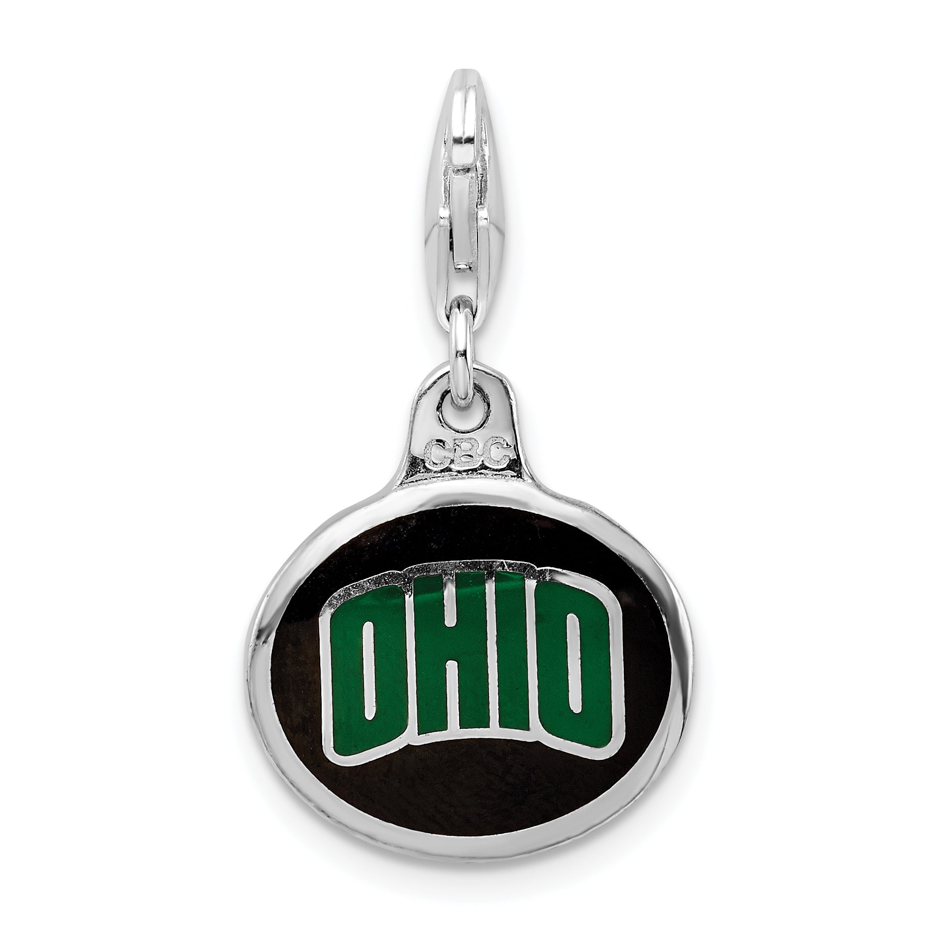 Sterling Silver Enamel Ohio Univ. w/ Lobster Clasp Charm